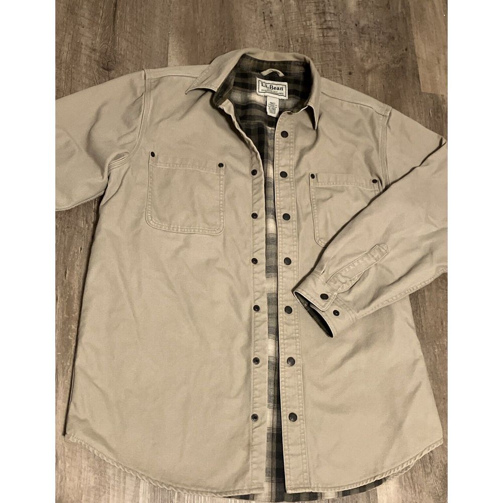 L.L. Bean Men's Casual Button Down Shirt - Beige